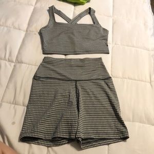 COPY - Nike Gingham Gym Set Biker Shorts and Bra